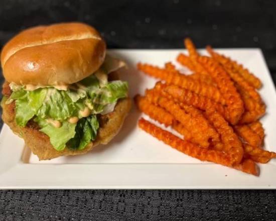 Order Salmon Burger food online from Moe Cafe store, Indianapolis on bringmethat.com