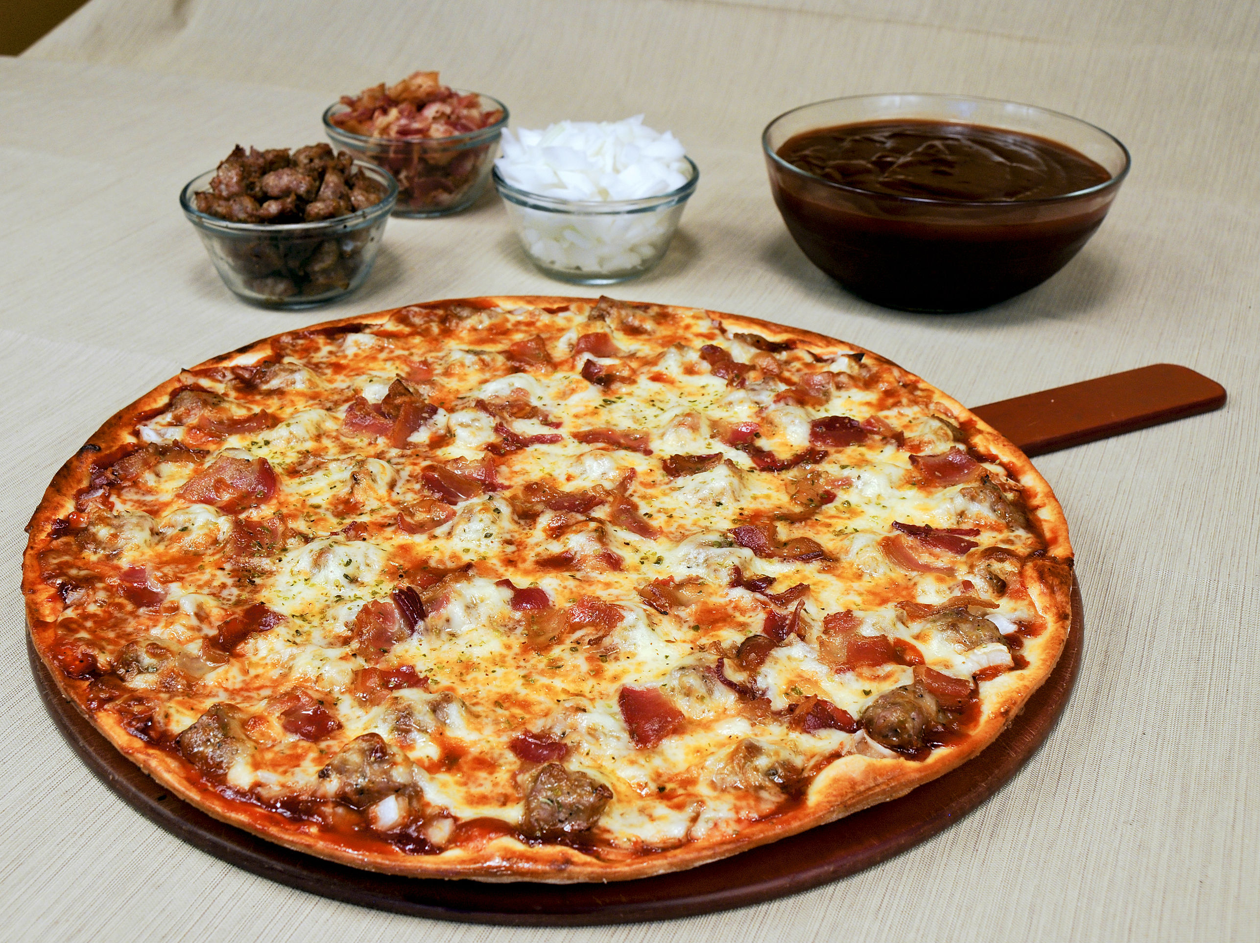 Order BBQ Special Pizza food online from Rosati's Pizza of Minooka store, Minooka on bringmethat.com