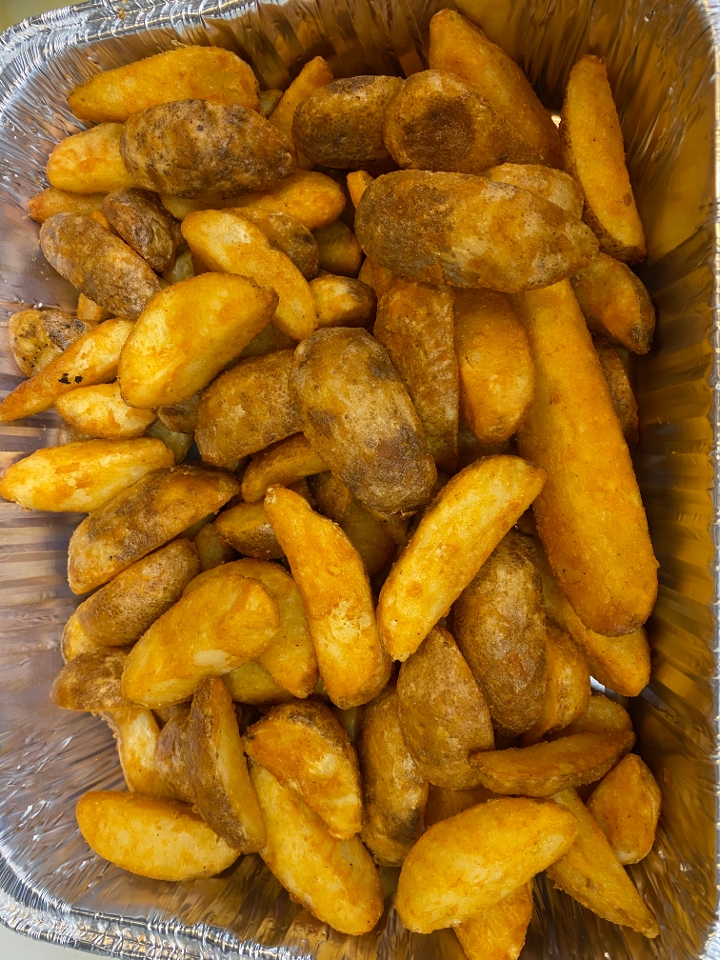 Order PAN OF JOJO POTATOE FRIES food online from Famous Gyro George store, Maple Heights on bringmethat.com