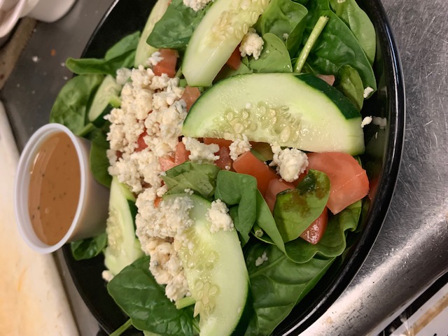 Order Spinach & Bleu Salad w/ Dressing of Choice food online from Across The Street Pub store, Albany on bringmethat.com