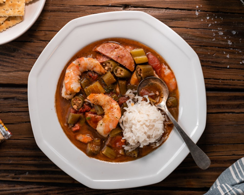Order Shrimp & Sausage Gumbo food online from Willie's Grill & Icehouse store, Hill Country Village on bringmethat.com