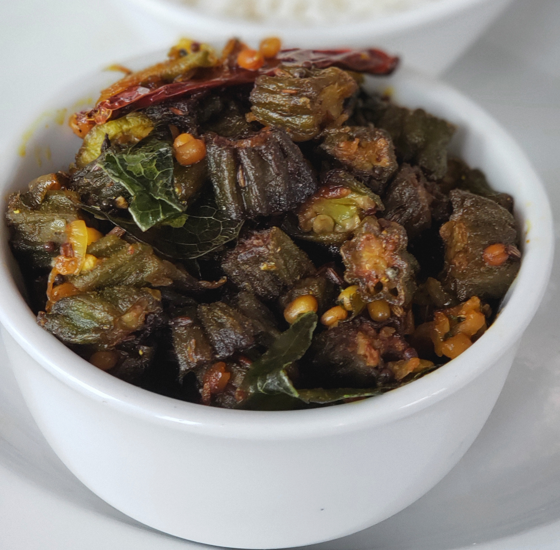 Order Bhindi Fry with Green Chilies food online from Tamarind Indian Cuisine store, Sterling on bringmethat.com