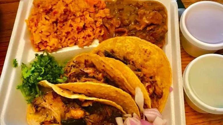 Order 3 taco plate with sides food online from Arod's Tex Mex & American Grill store, Madison on bringmethat.com