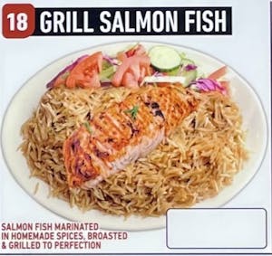 Order #18 Grilled Salmon Fish food online from Jersey Kabob Platter & Pizza store, Monroe Township on bringmethat.com