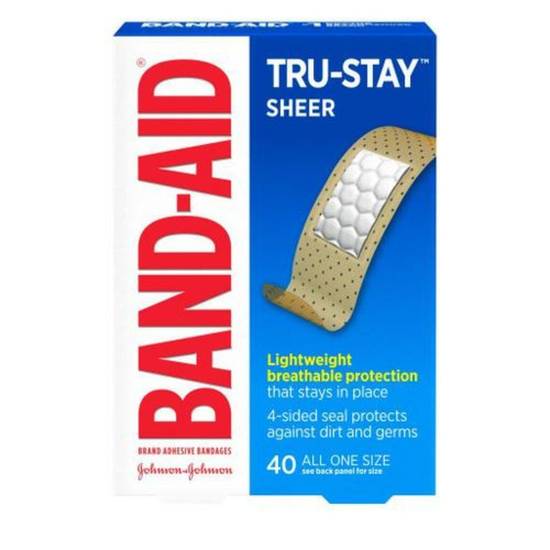 Order Band-Aid Tru-Stay Sheer - 40 Ct. food online from IV Deli Mart store, Goleta on bringmethat.com