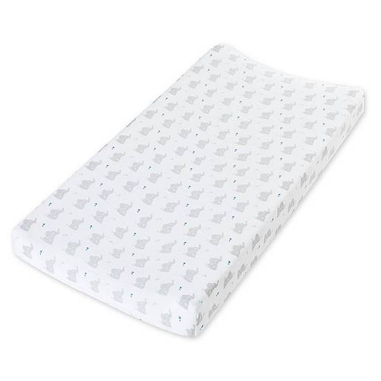 Order aden + anais™ essentials Baby Star Changing Pad Cover in White/Grey food online from Buybuy Baby store, Pleasant Hill on bringmethat.com