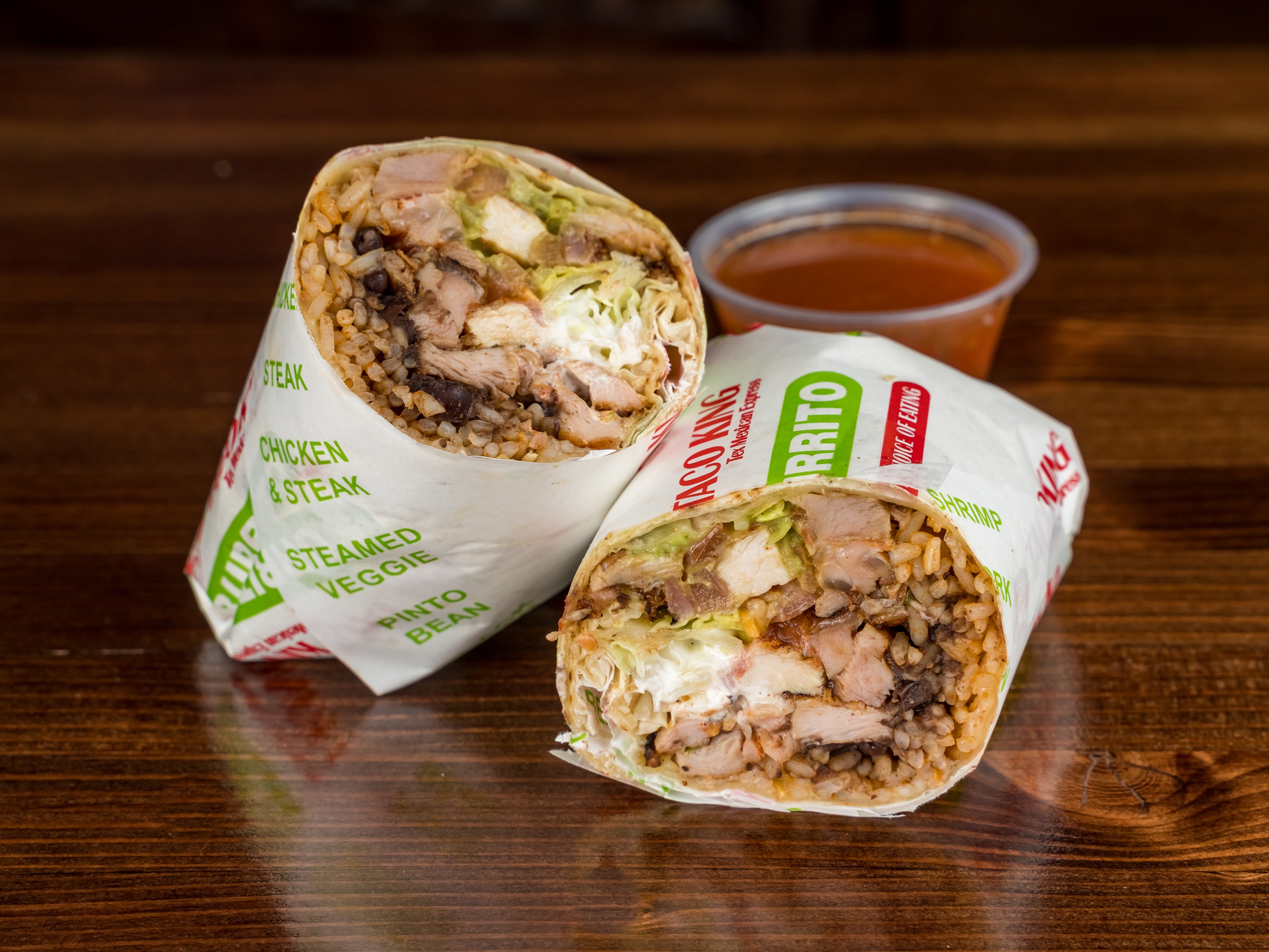 Order 20. Grilled Chicken Burrito food online from Taco King store, West Hempstead on bringmethat.com