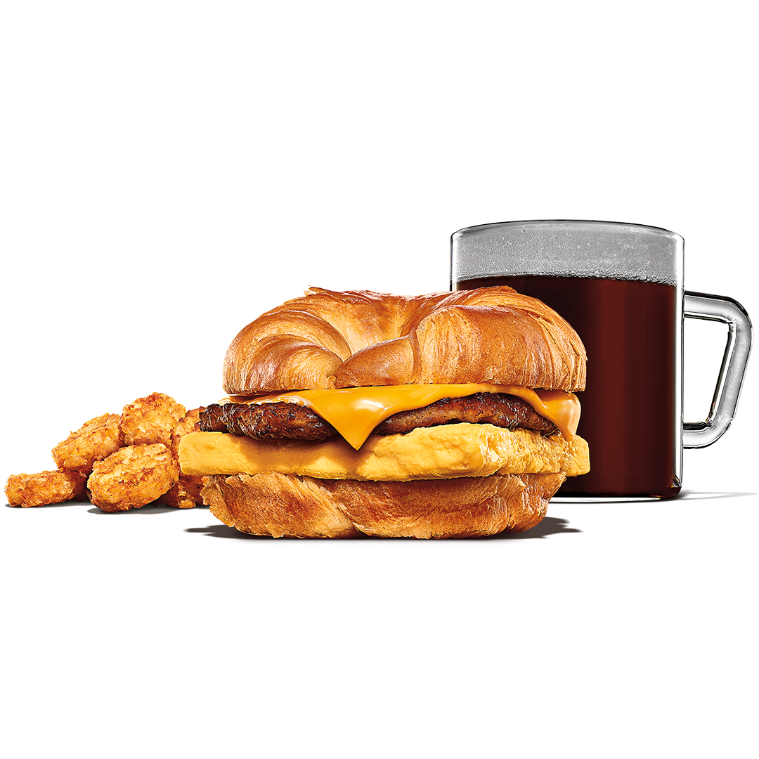 Order Sausage, Egg & Cheese Croissan'wich Meal food online from Burger King store, Tannersville on bringmethat.com