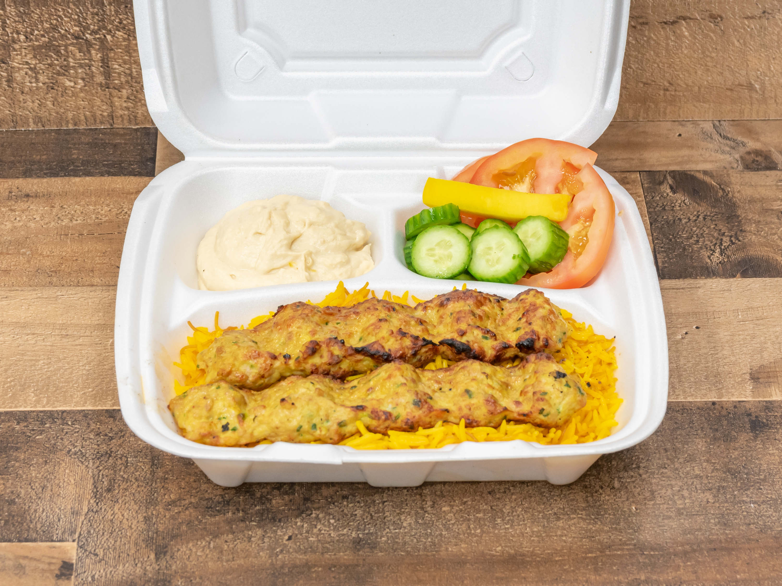 Order Chicken Kabob with Rice food online from North Park Produce store, El Cajon on bringmethat.com