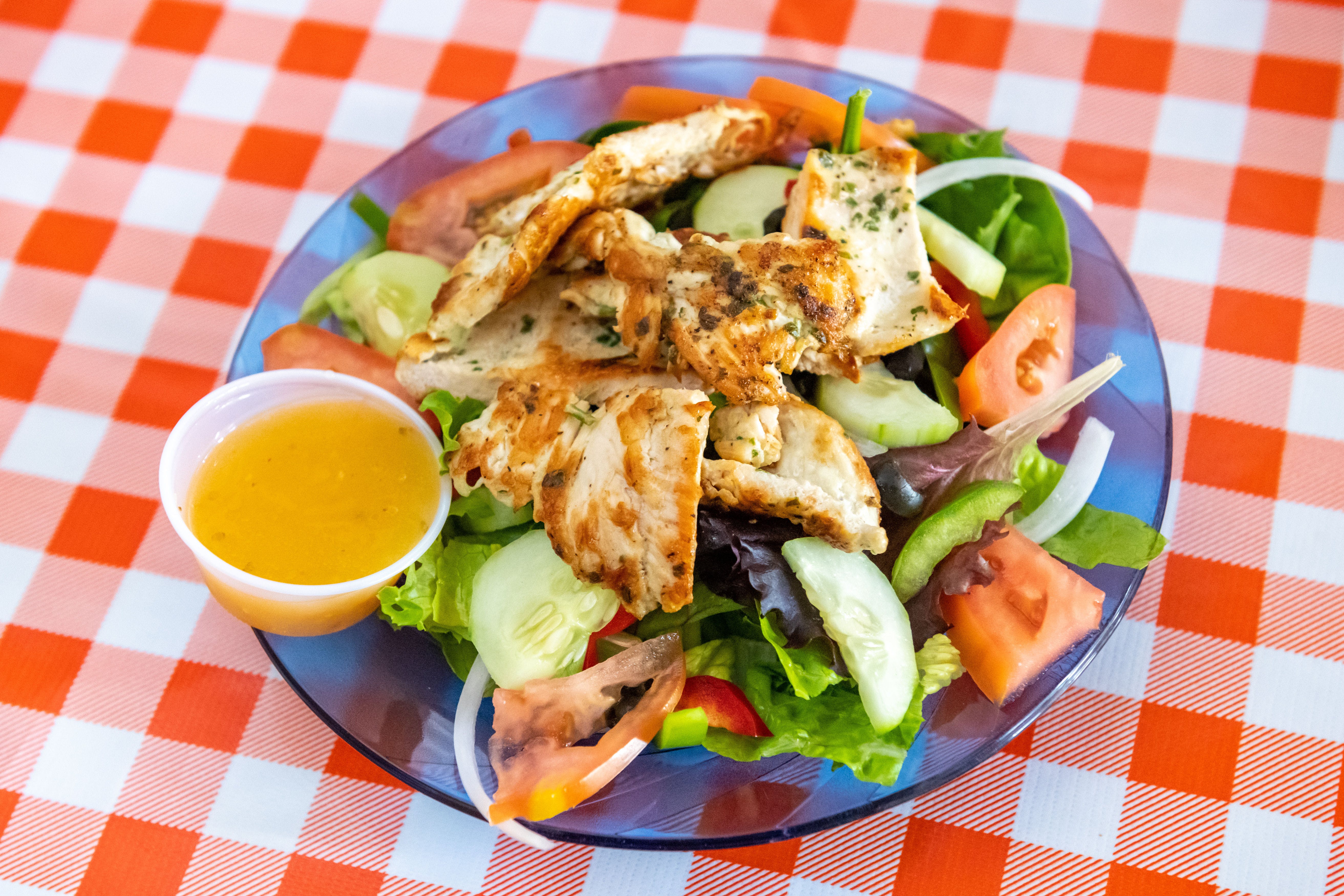 Order Grilled Chicken Salad - Small food online from Spicy Pizza store, Sunnyside on bringmethat.com