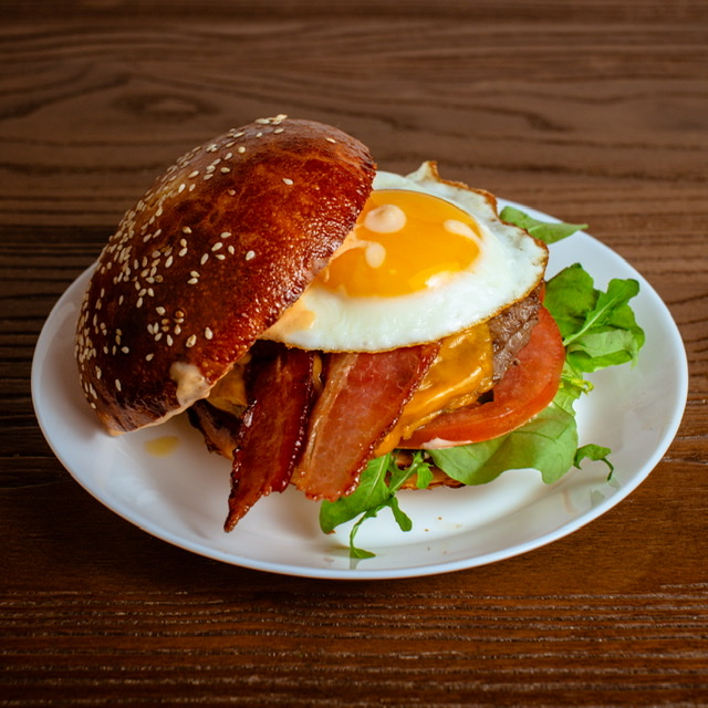 Order Breakfast Burger  food online from Dulce De Leche Cafe store, Chicago on bringmethat.com