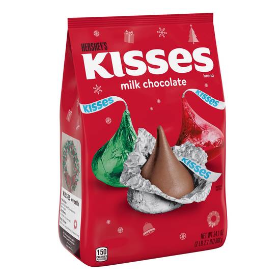 Order HERSHEY'S KISSES Milk Chocolate Candy, Christmas, 34.1 oz, Bulk Bag food online from CVS store, CHESTER on bringmethat.com