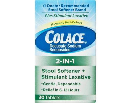 Order Colace 2-In-1 Stool Softener 30 ct food online from McLean Ave Pharmacy store, Yonkers on bringmethat.com