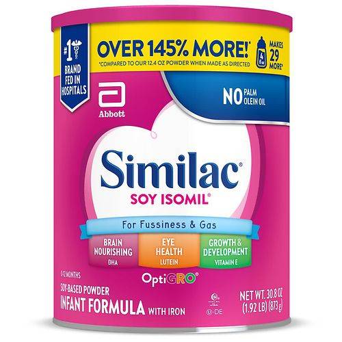 Order Similac Soy Isomil Infant Formula with Iron - 30.8 oz food online from Walgreens store, Phoenixville on bringmethat.com