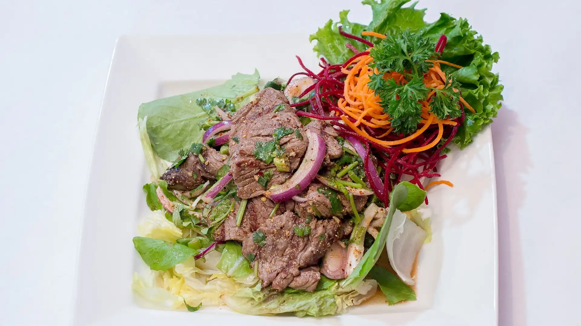 Order Beef Waterfall Salad food online from Shana Thai store, Mountain View on bringmethat.com