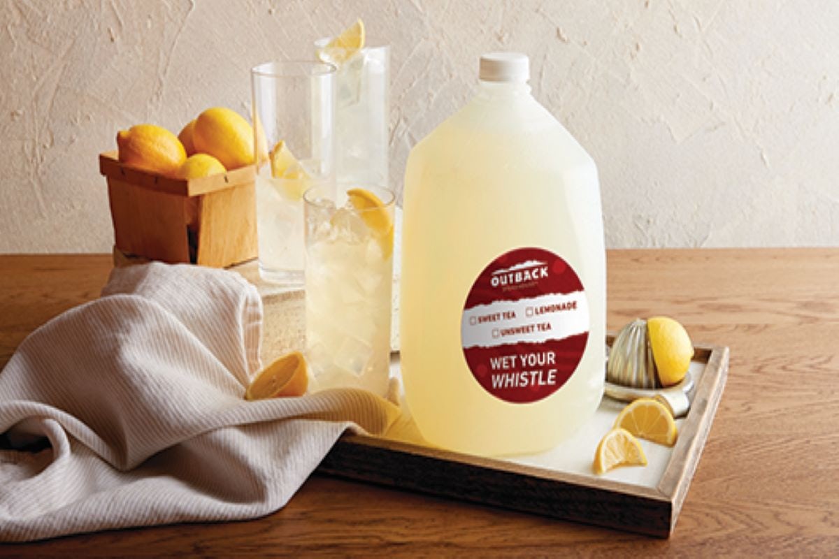 Order Lemonade - Gallon food online from Outback Steakhouse store, Douglasville on bringmethat.com