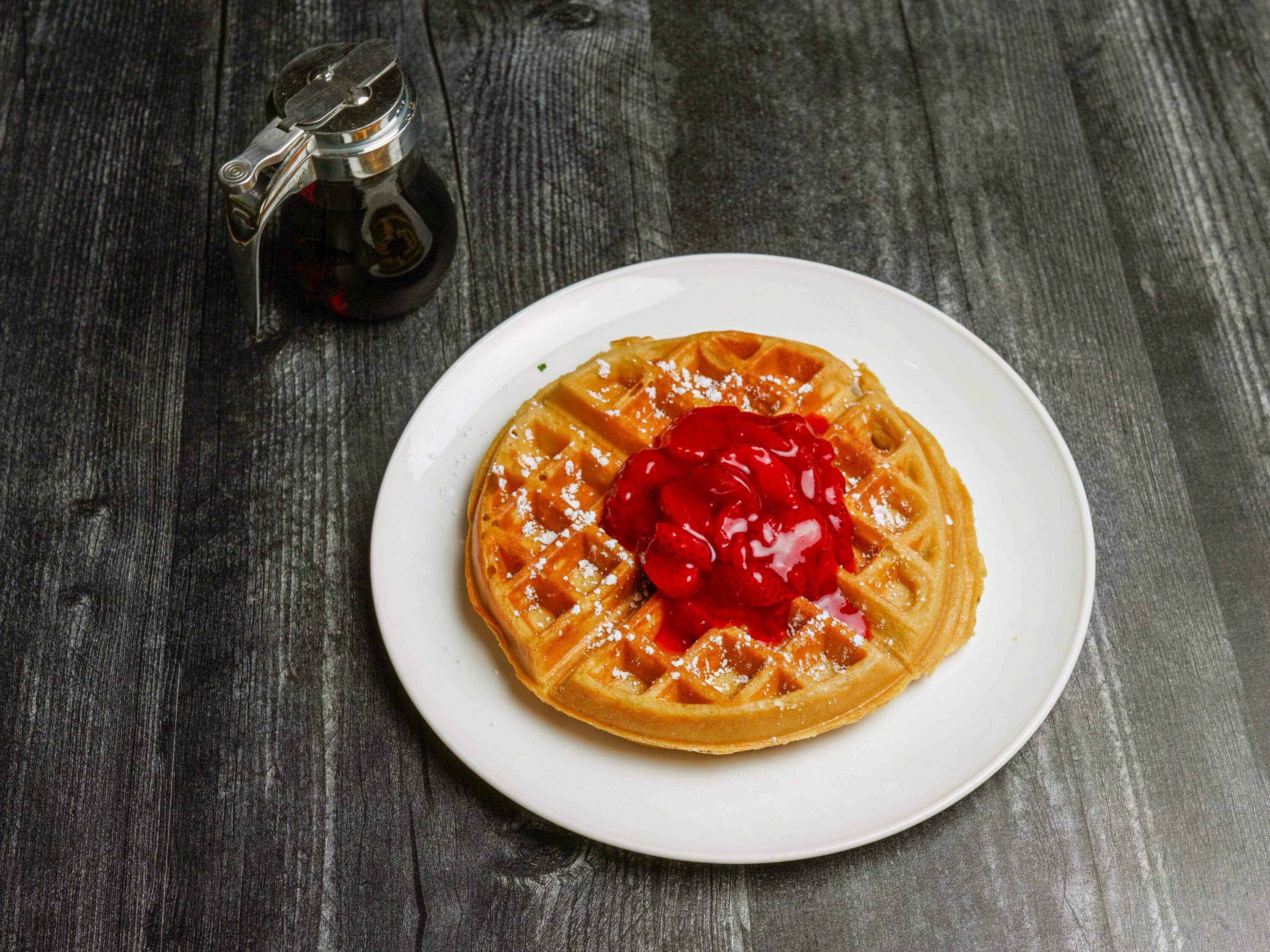 Order 1. Belgium Waffles food online from El Chile Restaurant and Pancake House store, Chicago on bringmethat.com