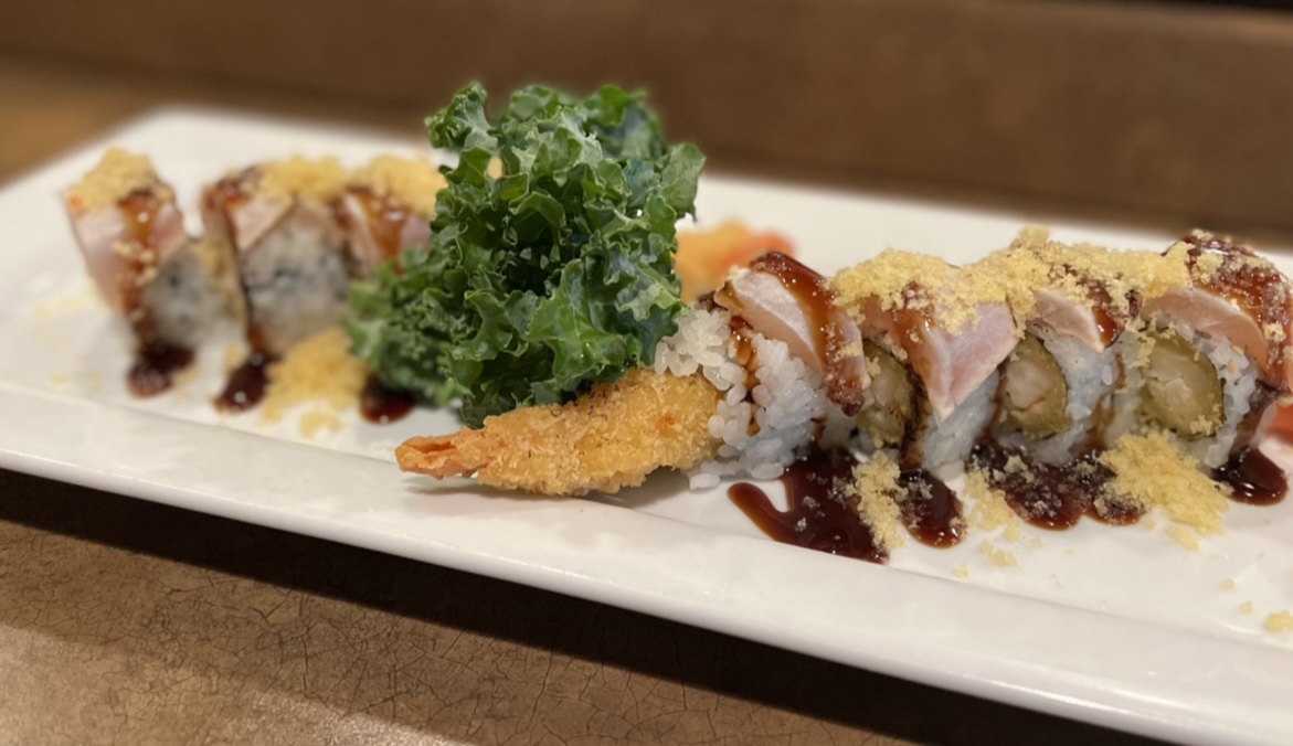 Order Albacore Crunch Roll food online from Bluefin Steak House & Sushi store, Howell on bringmethat.com