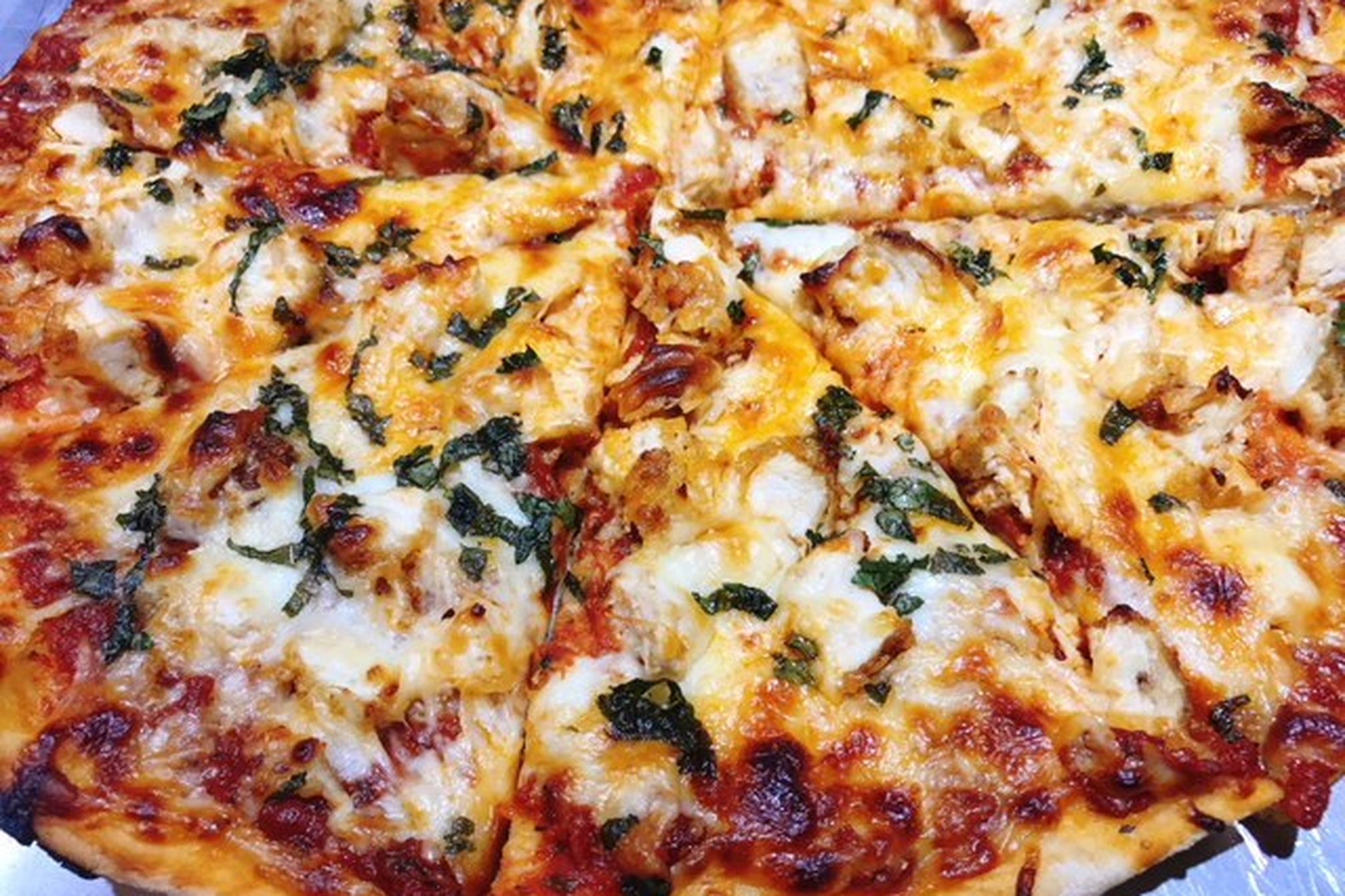 Order Chicken Parmesan Pizza food online from Big Chefs Pizza store, Norwood on bringmethat.com