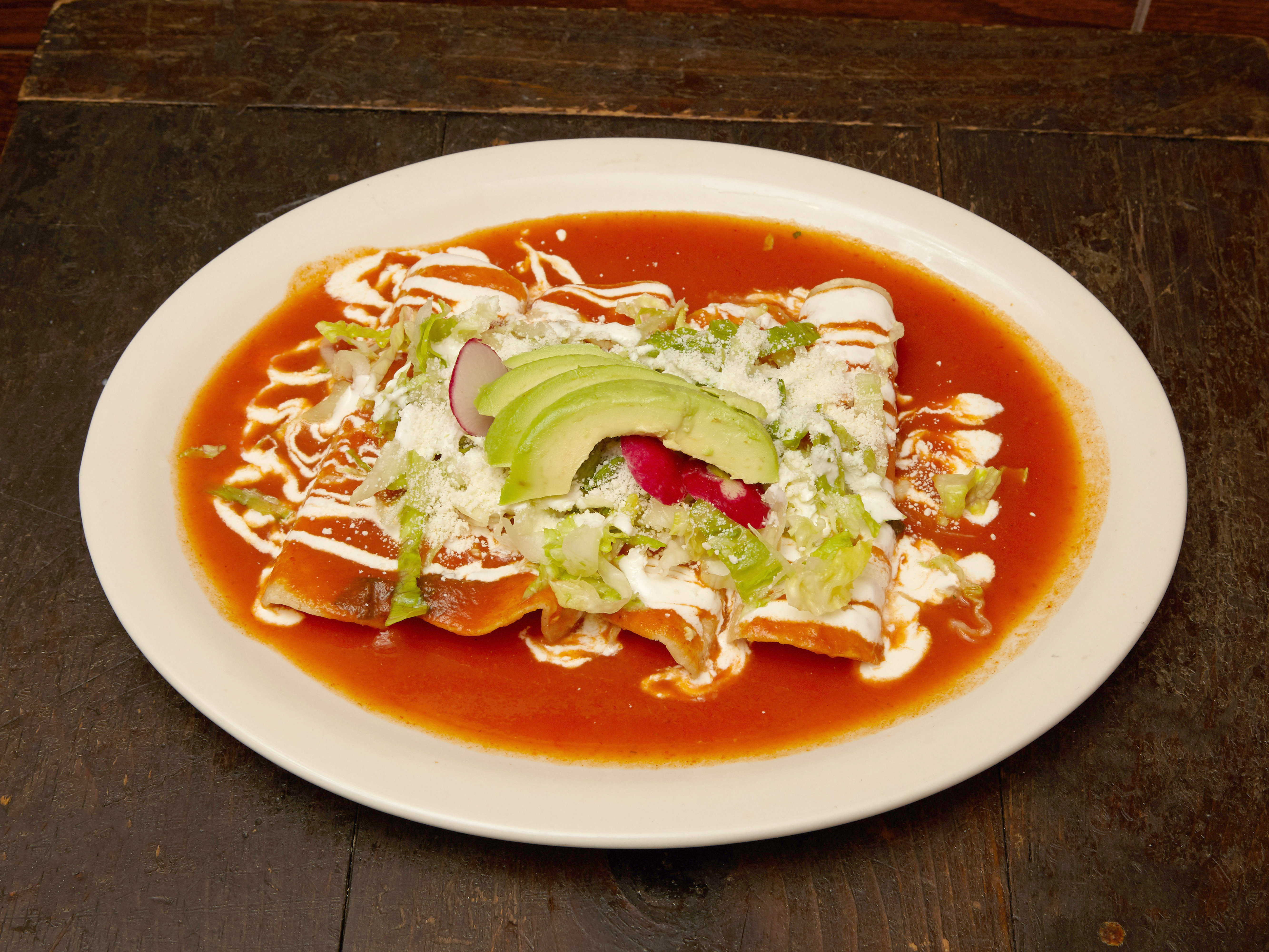 Order Enchilada con Carne food online from Taco santana store, Brooklyn on bringmethat.com