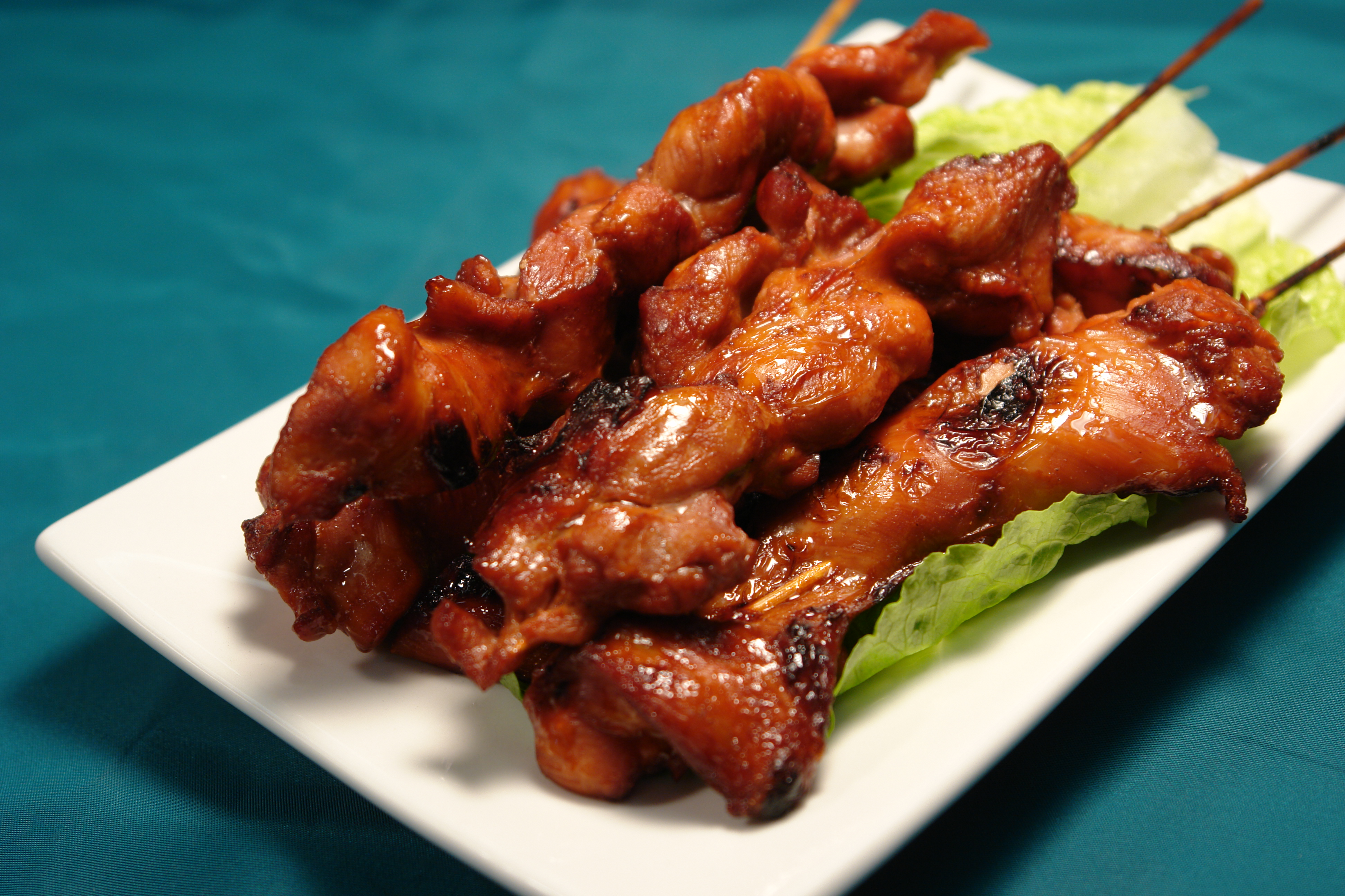 Order 6 Pieces Chicken Skewers food online from Feng Shui Kitchen store, Waltham on bringmethat.com