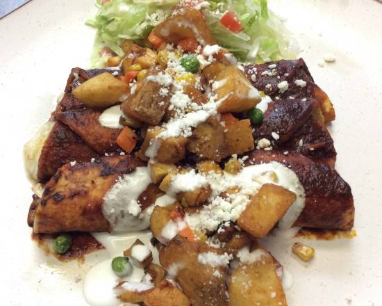 Order Enchiladas (red or green) food online from Sin Fronteras Tacos store, Las Vegas on bringmethat.com