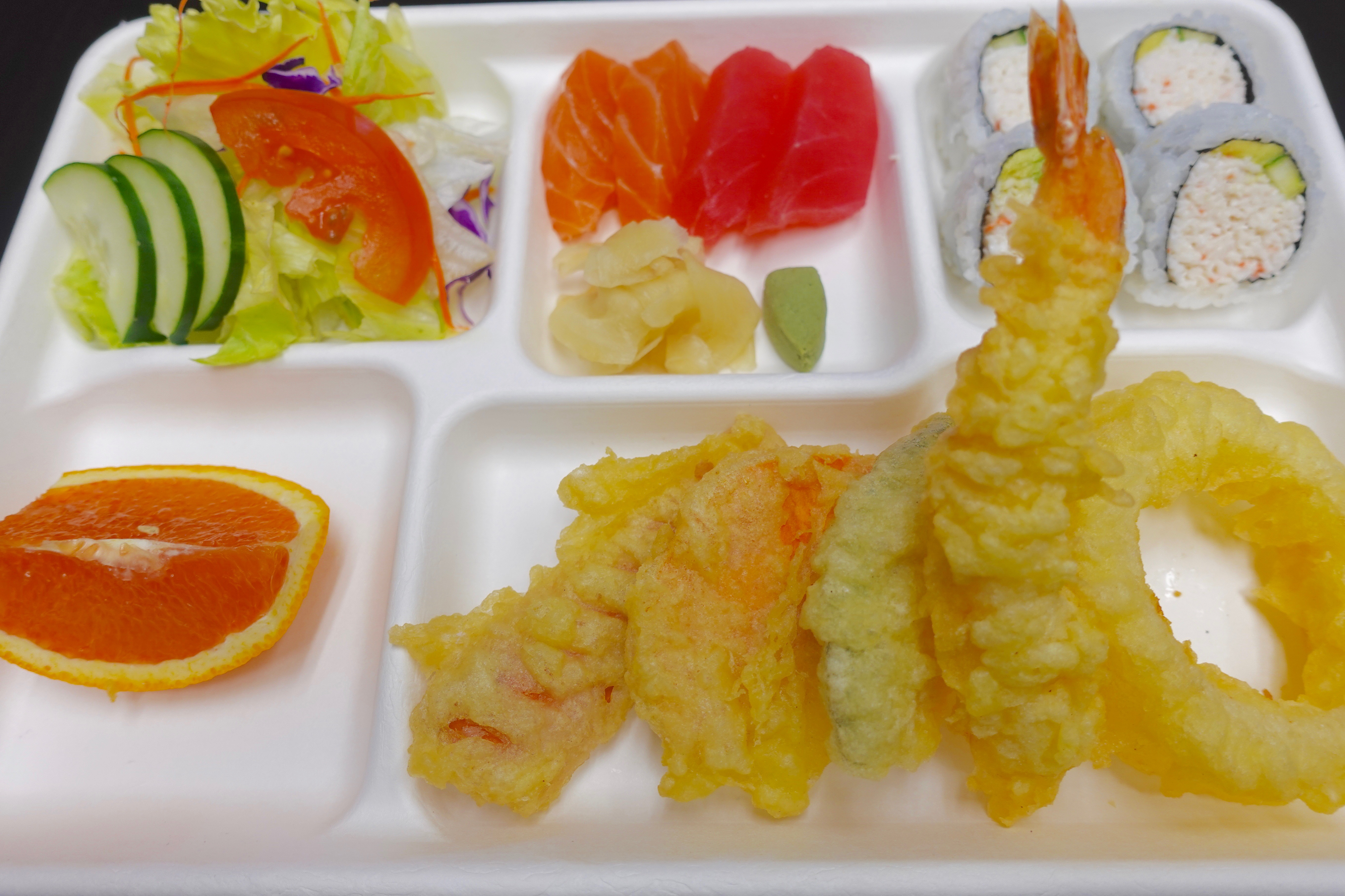 Order Sashimi and Tempura Bento food online from Sushi Q store, Los Angeles on bringmethat.com