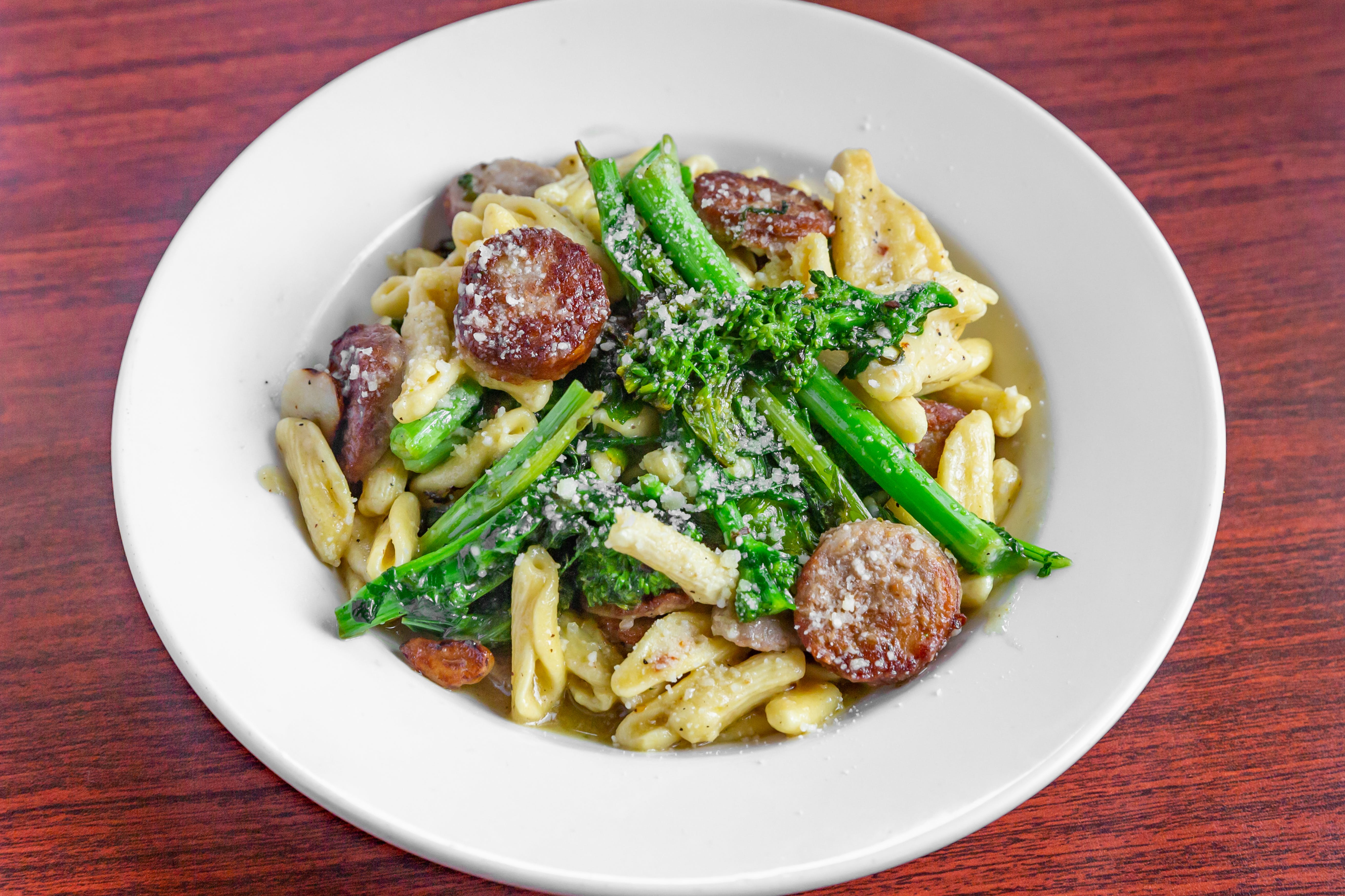 Order Sausage & Broccoli Penne - Pasta food online from Frank & John From Italy On The Water store, Greenville on bringmethat.com