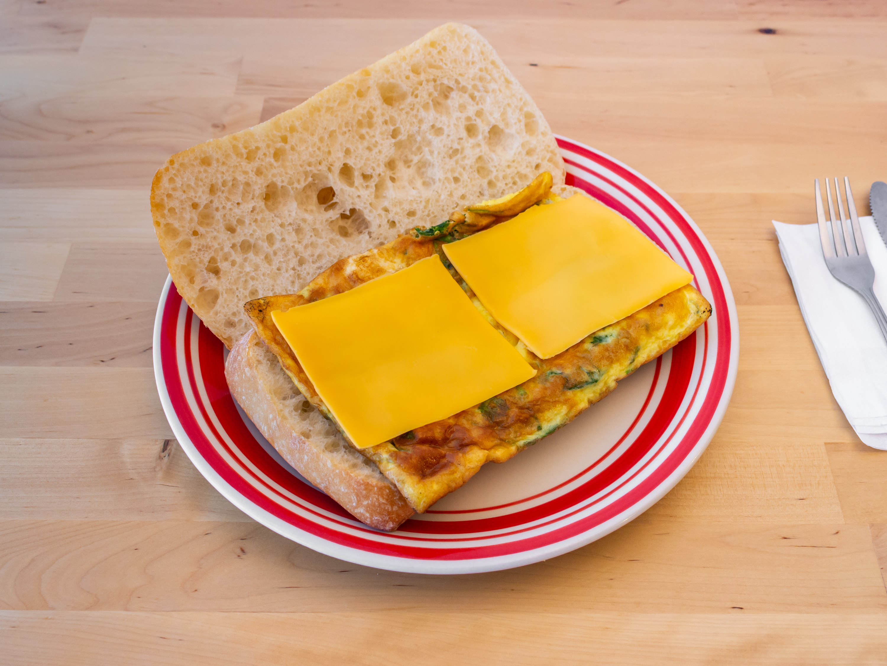 Order Egg Frittata, Fresh Spinach and  Cheese Panini food online from Coffee Break store, Hackensack on bringmethat.com