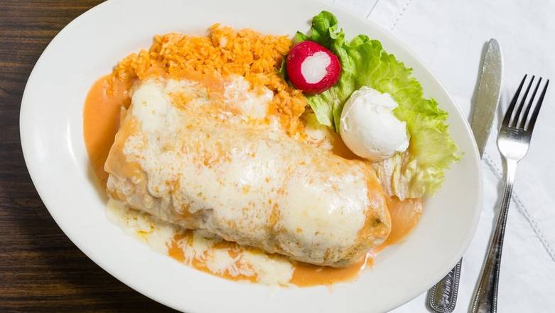 Order Pepe's Burrito - Chicken food online from Margaritas Mex Grill #2 store, Oak Park on bringmethat.com