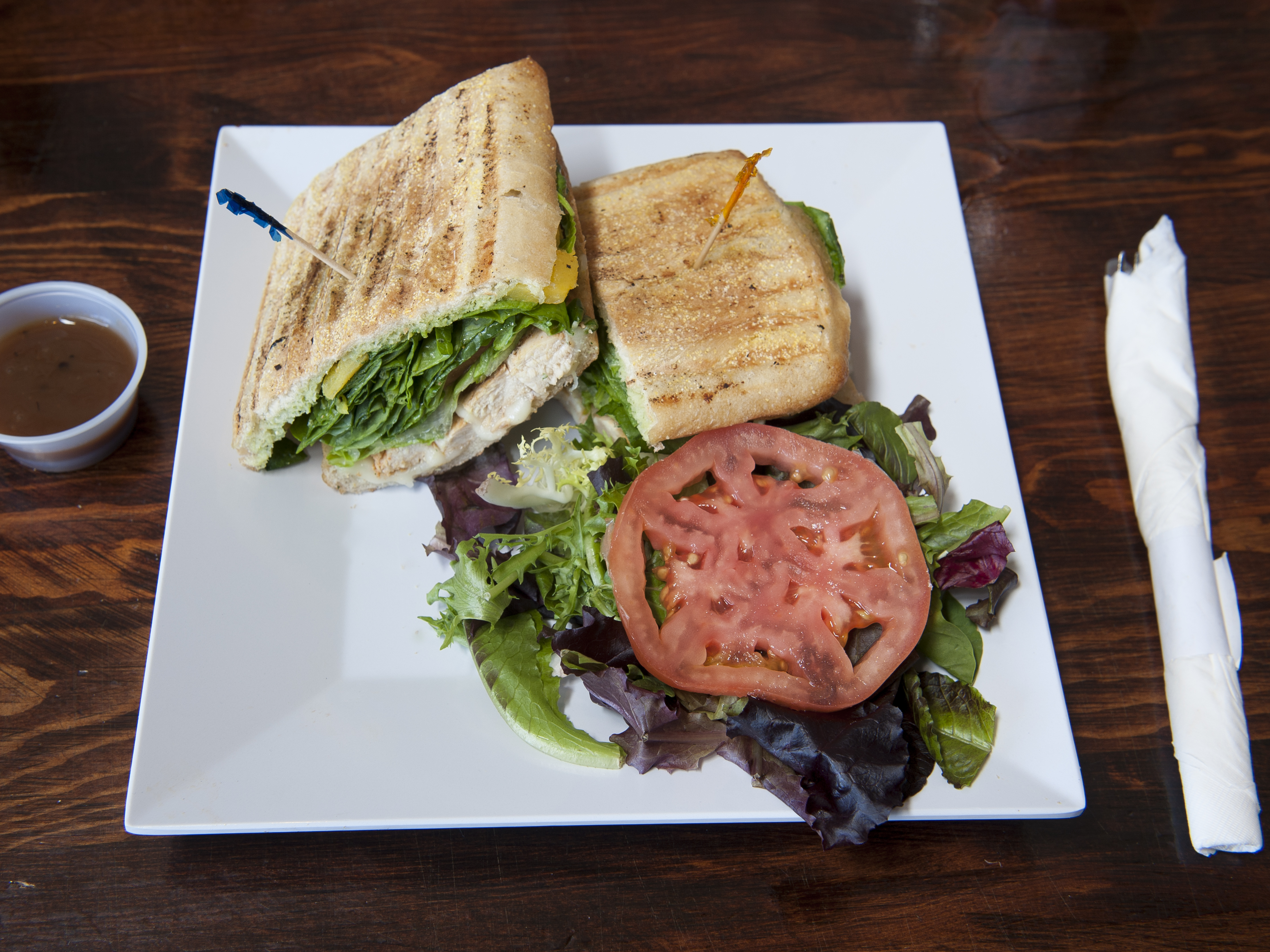 Order Grilled Chicken Panini food online from Crave Cafe Sushi store, Sherman Oaks on bringmethat.com
