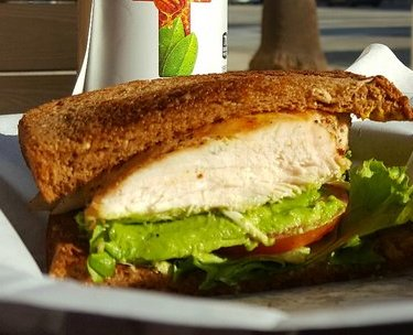 Order 45. Chicken Avocado Sandwich food online from Ginger And Spice Noodle & Grill store, Pasadena on bringmethat.com