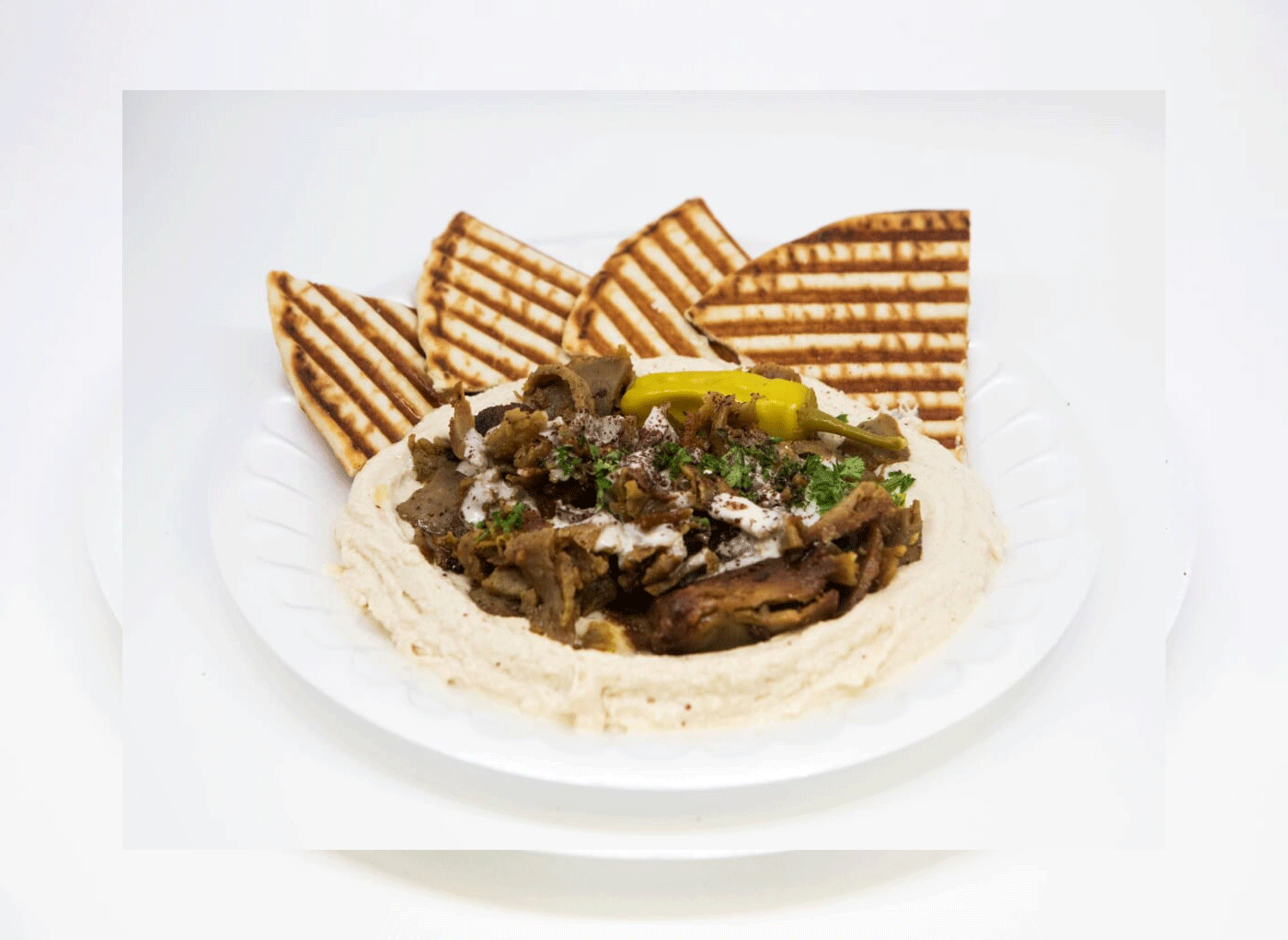 Order Hummus bowl with Shawarma on the top food online from Gyro Xpress store, Lynnwood on bringmethat.com