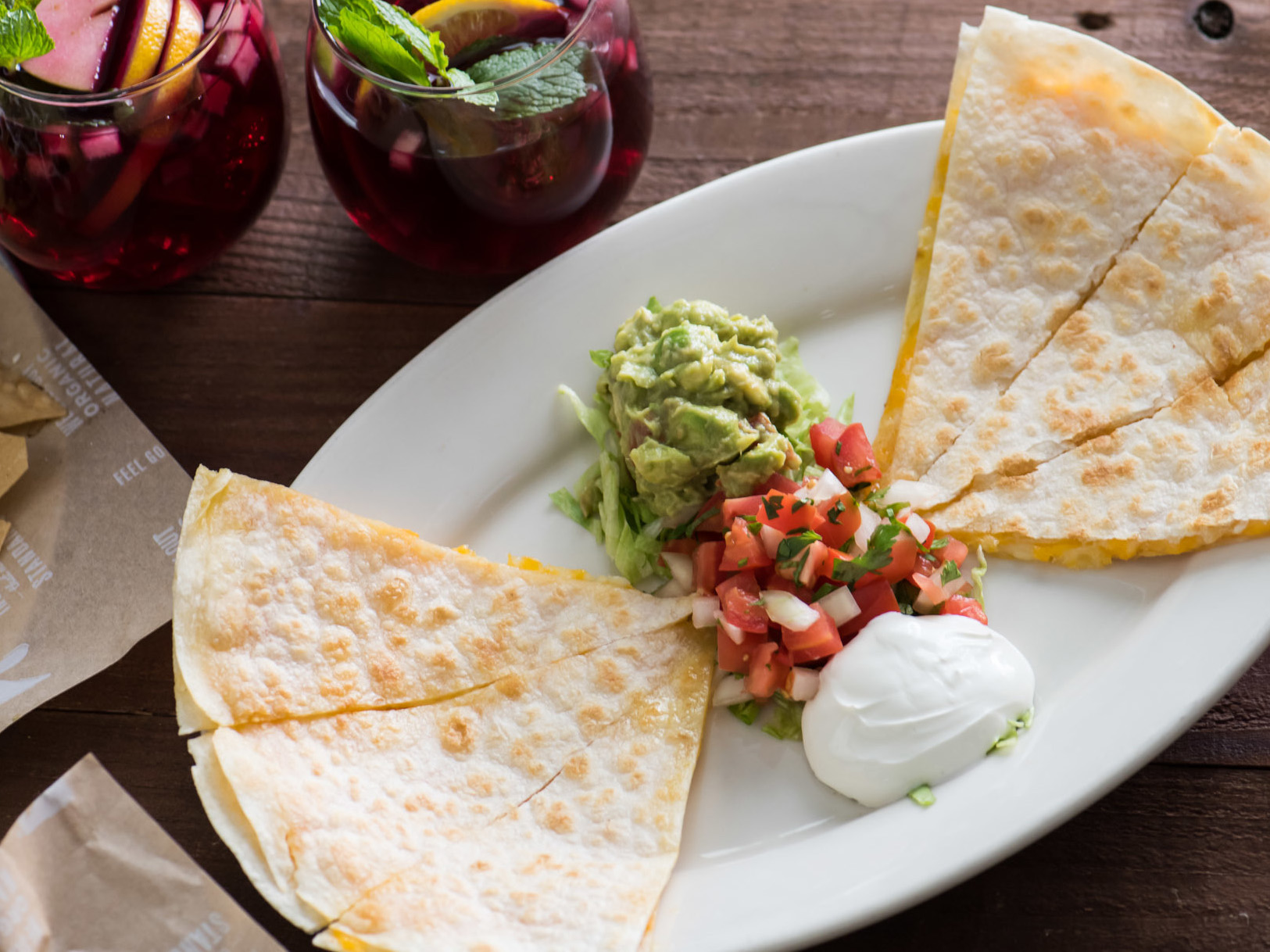 Order Quesadilla food online from Sharkys Woodfired Mexican Grill store, Marina Del Rey on bringmethat.com