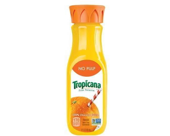 Order Tropicana Orange Juice No Pulp food online from Fialkoff Kosher Pizza store, Lawrence on bringmethat.com