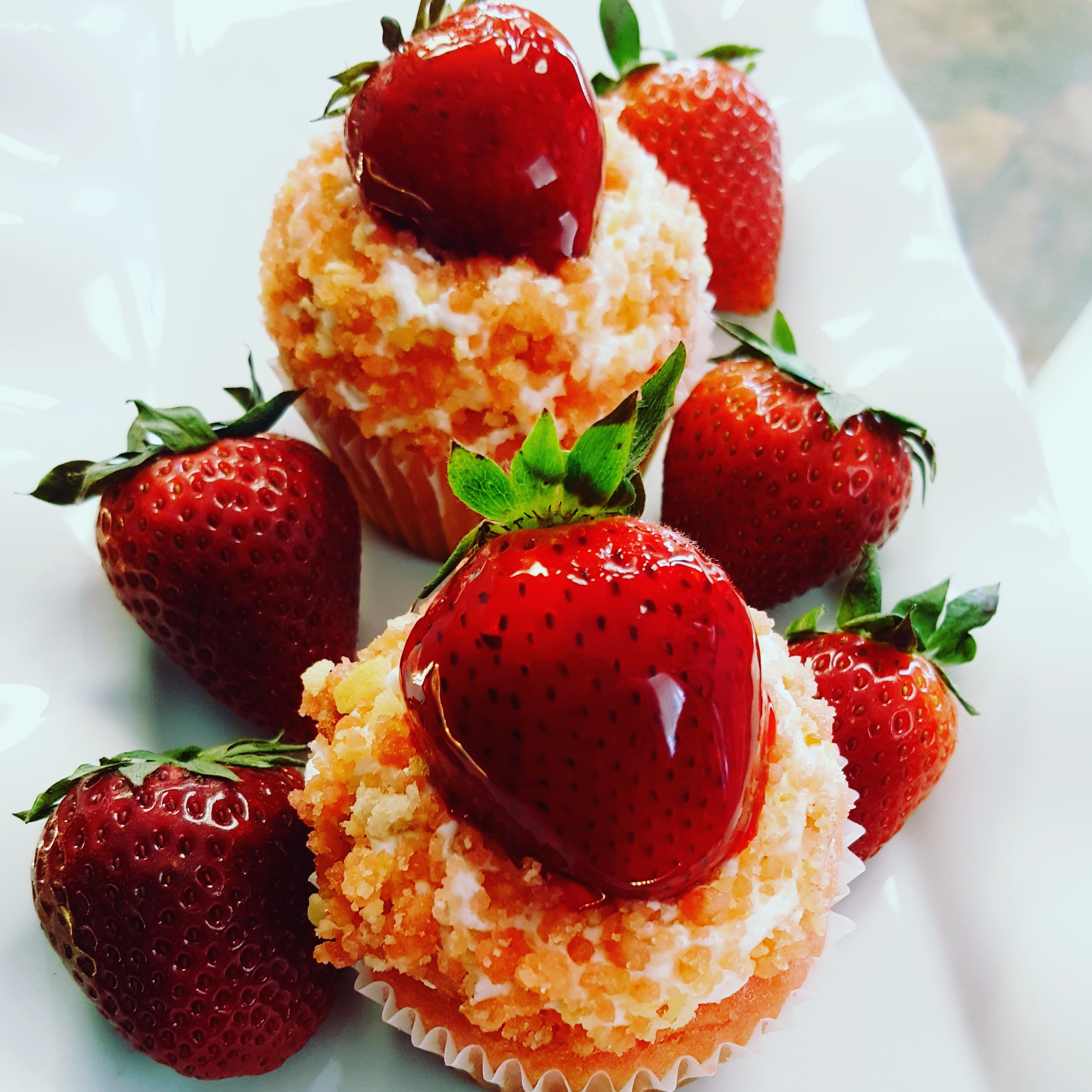 Order Strawberry Shortcake Cupcake food online from Cynthia Kitchen store, Humble on bringmethat.com