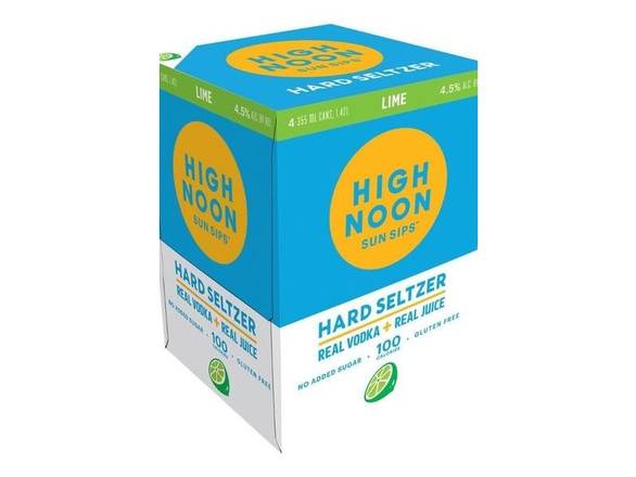 Order High Noon Lime Vodka Hard Seltzer - 4x 12oz Cans food online from Josh Wines & Liquors Inc store, New York on bringmethat.com