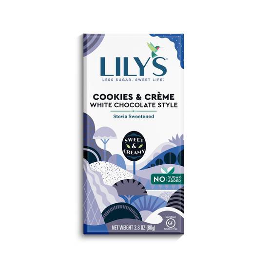 Order LILY'S Cookies and Cr�me White Chocolate Style No Sugar Added Sweets, Gluten Free, 2.8oz, Bar food online from CVS store, ROCKFORD on bringmethat.com