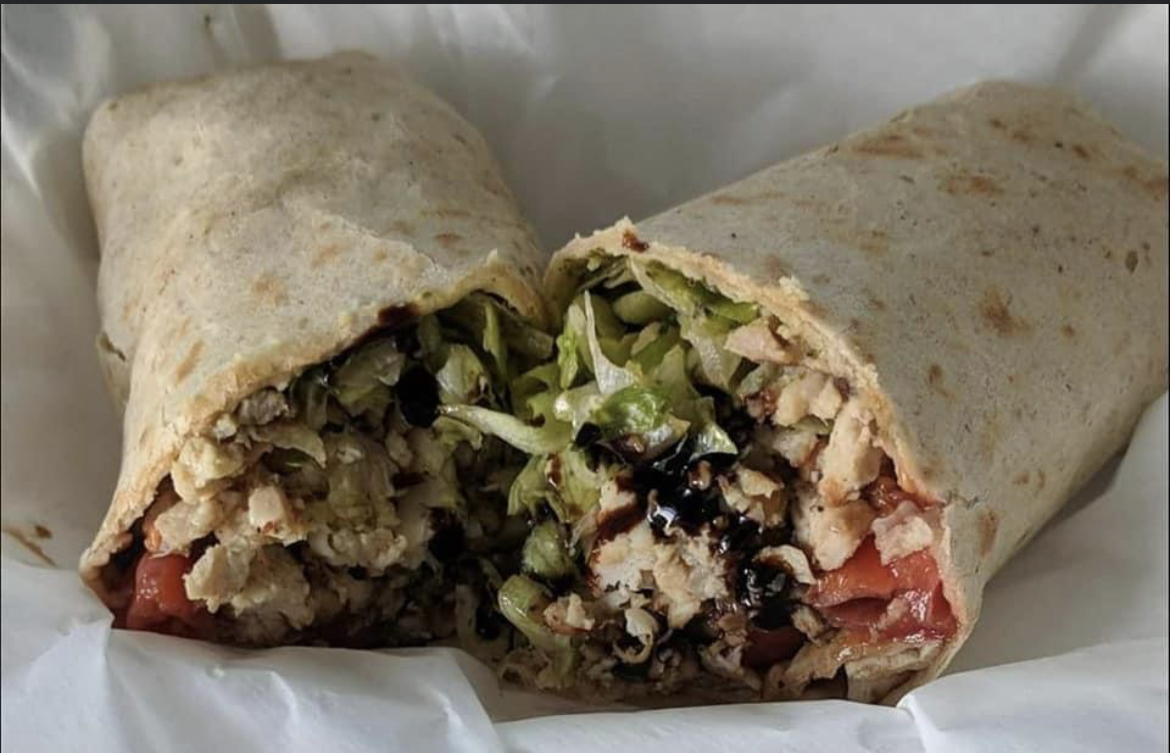 Order Sriracha Bourbon Chicken Wrap food online from Healthy In A Hurry store, Normal on bringmethat.com