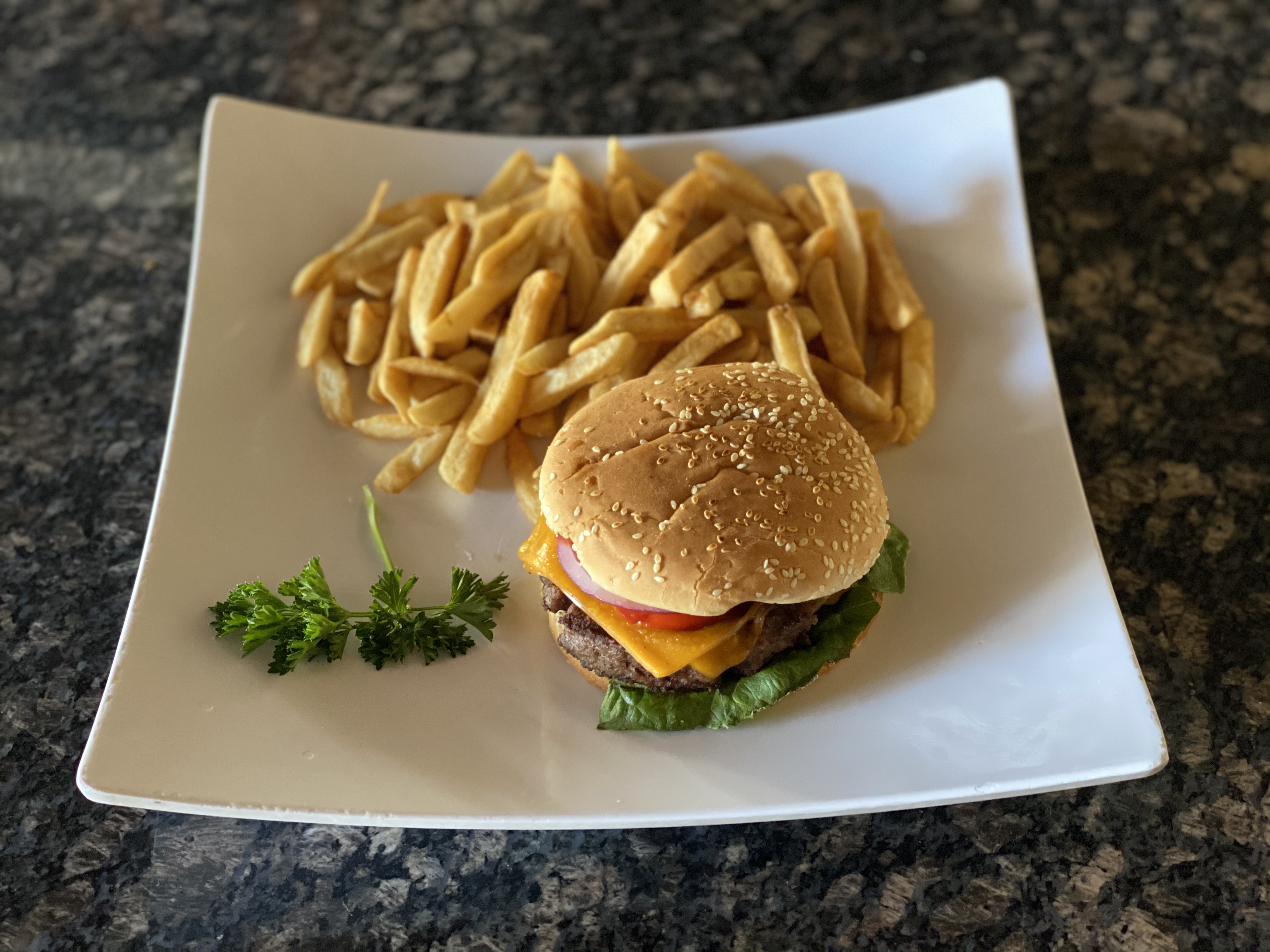 Order Cheeseburger with Fries food online from Puchica Bar And Grill store, Sherman Oaks on bringmethat.com
