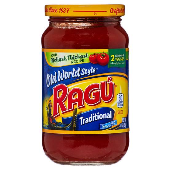 Order Ragu Old World Style Traditional Pasta Sauce 14oz food online from Everyday Needs by Gopuff store, Stamford on bringmethat.com