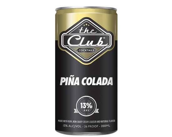 Order The Club Piña Colada, 200mL bottle (10% ABV) food online from Moby Liquor store, Los Angeles on bringmethat.com