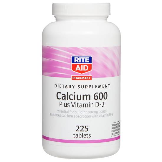 Order Rite Aid Calcium 600 Plus Vitamin D3 (225 ct) food online from Rite Aid store, Palm Desert on bringmethat.com