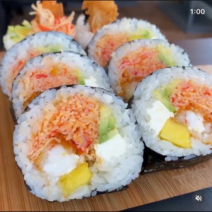 Order Mango Madness Roll food online from Wave Asian Bistro & Sushi store, Mount Dora on bringmethat.com