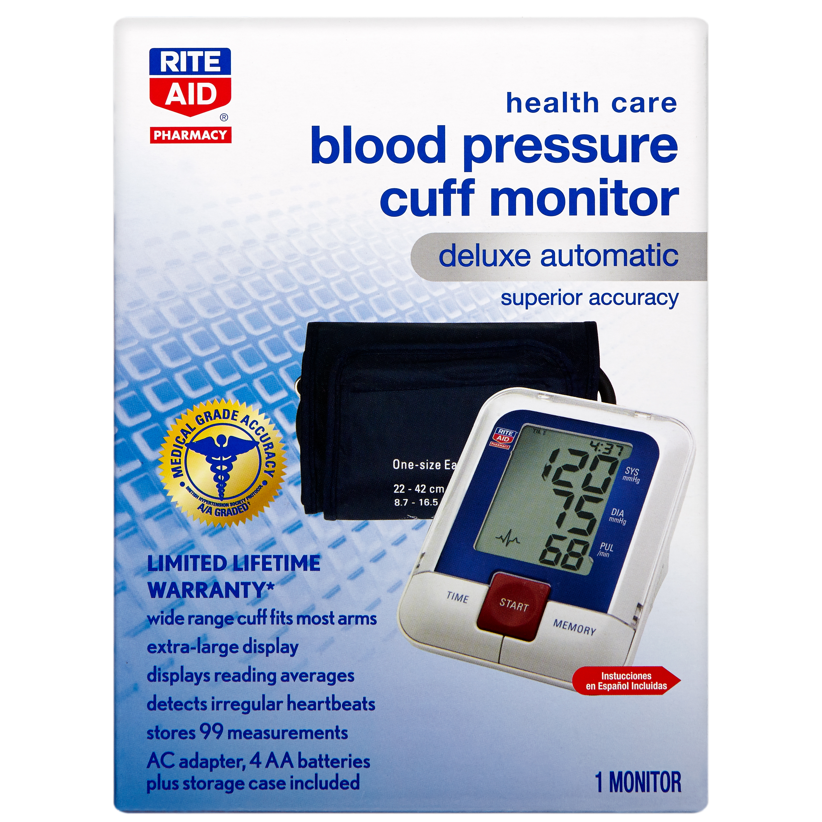 Order Rite Aid Deluxe Automatic Blood Pressure Cuff food online from Rite Aid store, ELMIRA on bringmethat.com