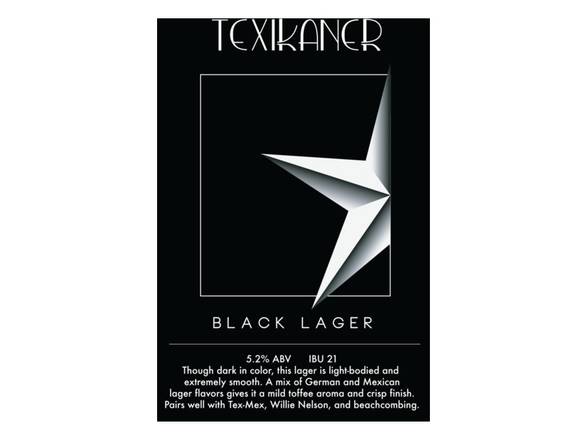 Order Pegasus City Texikaner Black Lager - 6x 12oz Cans food online from Goody Goody Liquor store, Addison on bringmethat.com