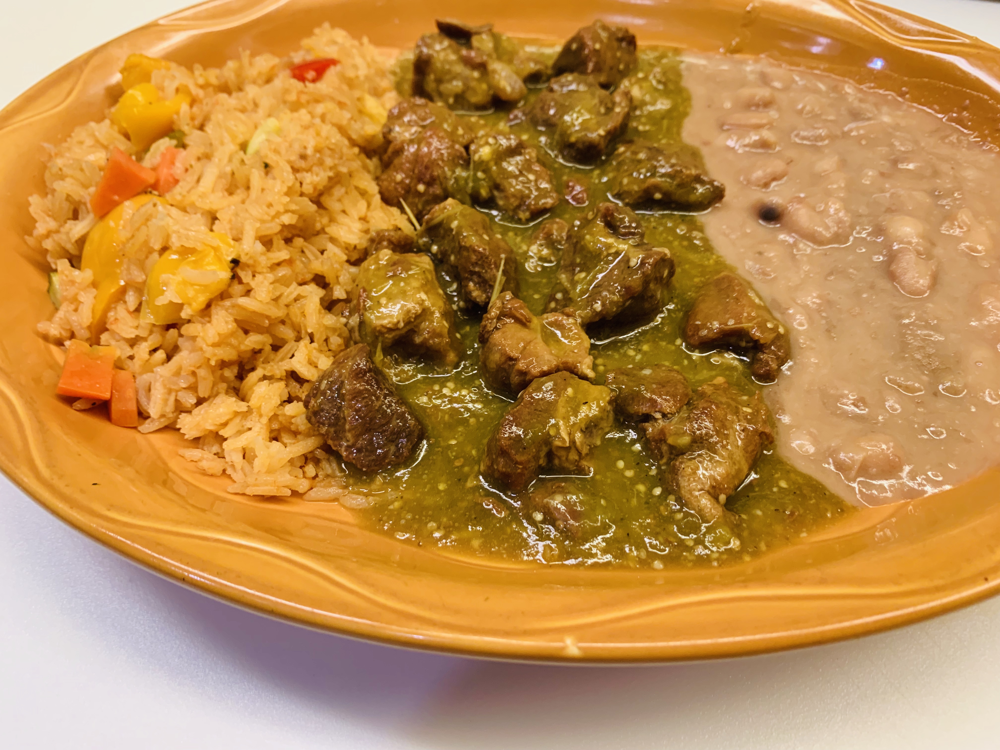 Order Chile Verde Plate food online from El Michoacano store, Gilroy on bringmethat.com