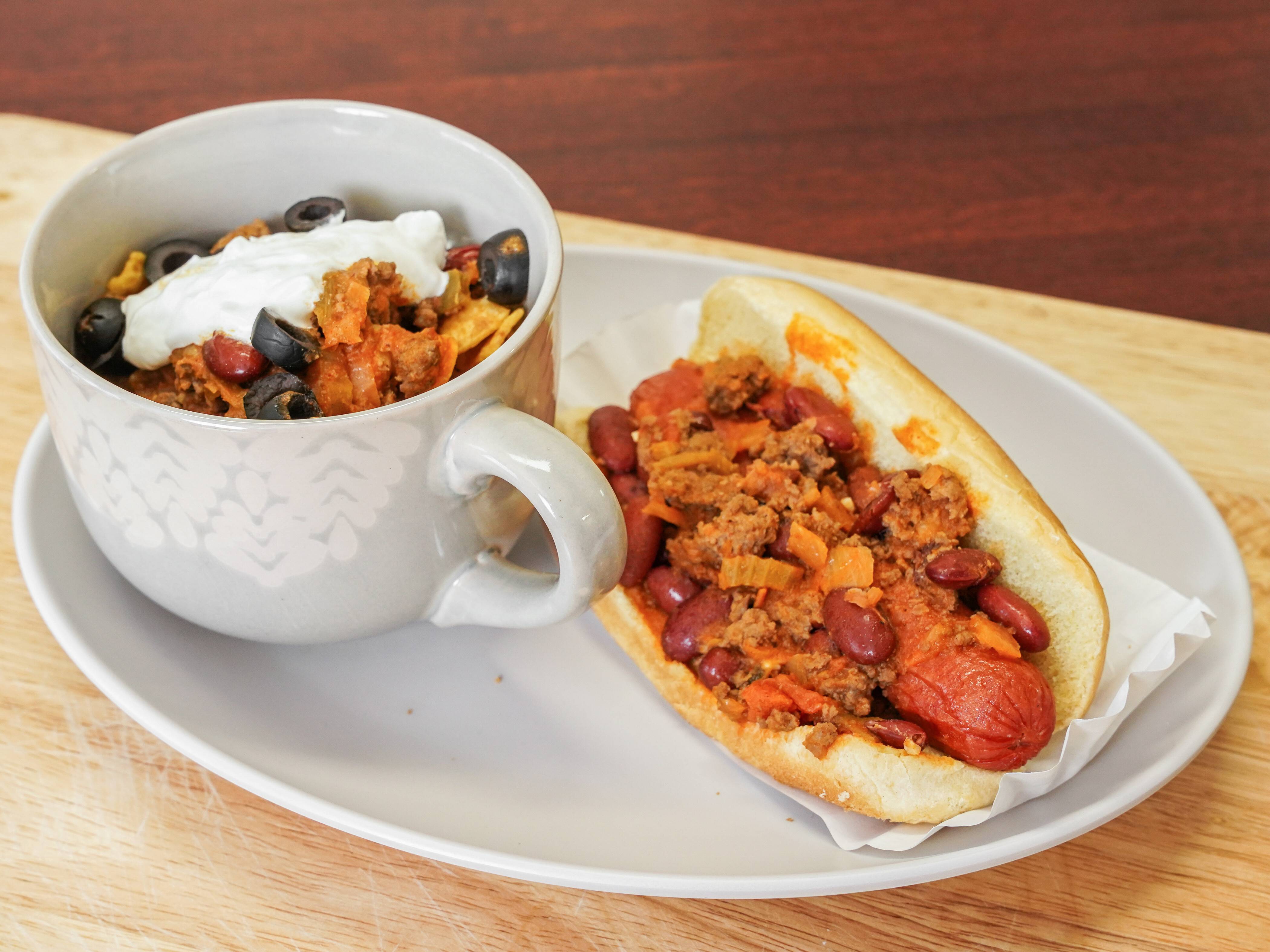 Order Quarter Pound Angus Beef Chili Cheese Dog food online from The Howland Bean store, Warren on bringmethat.com