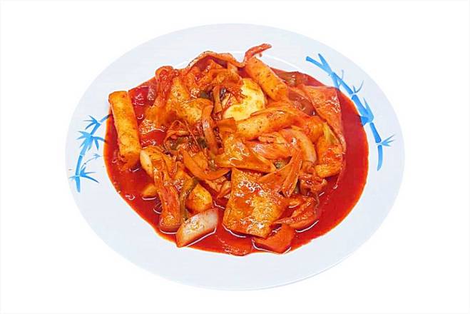 Order Stir-fried Spicy Rice Cake (Tteok Bokki)떡볶이 food online from Halmae Noodle 할매칼국수 store, Palisades Park on bringmethat.com