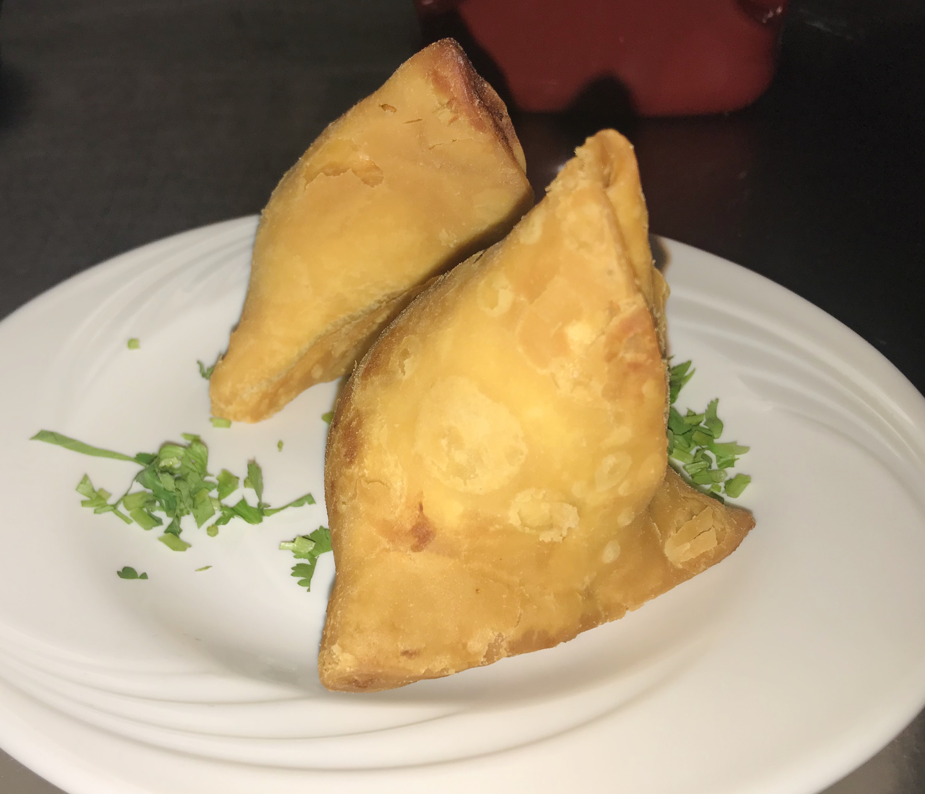 Order Vegetable Samosa (2 Pieces) food online from Darbar Restaurant store, Baltimore on bringmethat.com